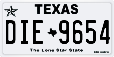TX license plate DIE9654