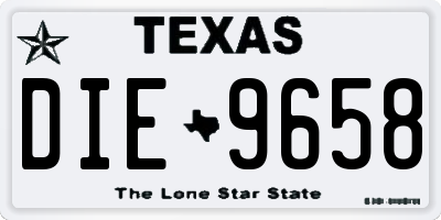 TX license plate DIE9658