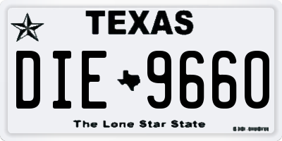 TX license plate DIE9660