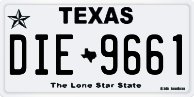 TX license plate DIE9661