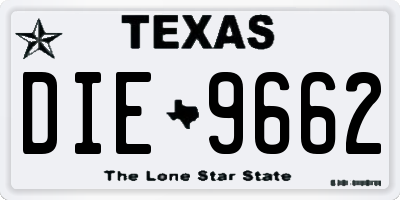 TX license plate DIE9662