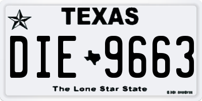 TX license plate DIE9663