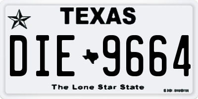 TX license plate DIE9664