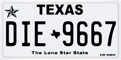 TX license plate DIE9667
