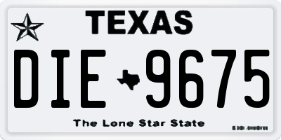TX license plate DIE9675