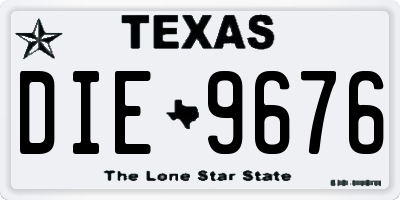 TX license plate DIE9676