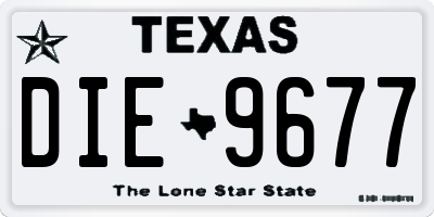 TX license plate DIE9677