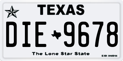 TX license plate DIE9678