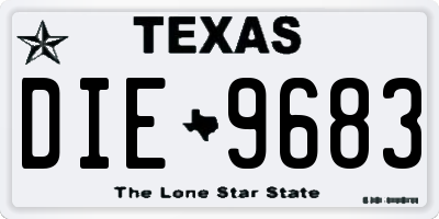 TX license plate DIE9683