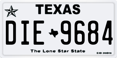 TX license plate DIE9684