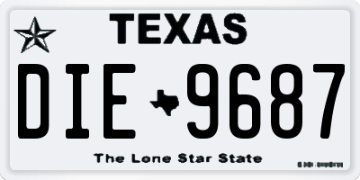 TX license plate DIE9687