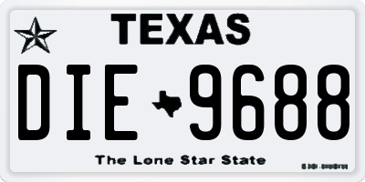 TX license plate DIE9688