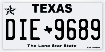 TX license plate DIE9689