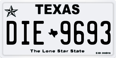 TX license plate DIE9693