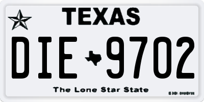 TX license plate DIE9702