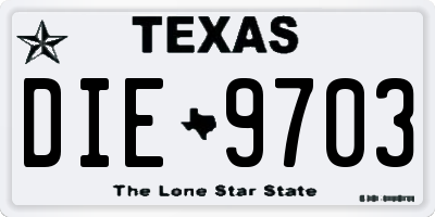 TX license plate DIE9703