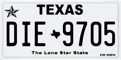 TX license plate DIE9705