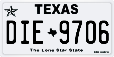 TX license plate DIE9706