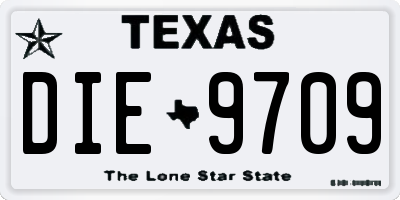 TX license plate DIE9709