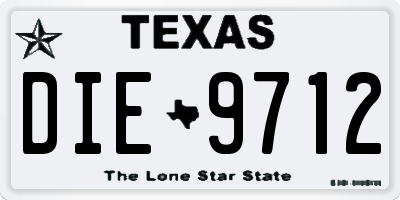 TX license plate DIE9712