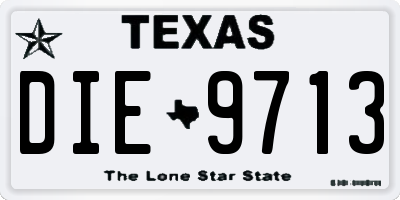 TX license plate DIE9713