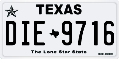 TX license plate DIE9716
