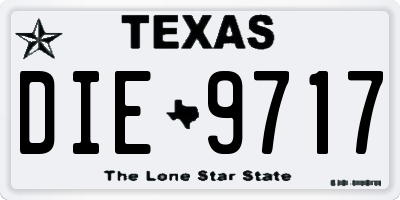 TX license plate DIE9717