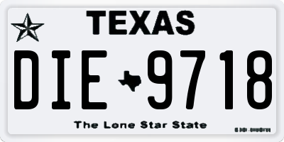 TX license plate DIE9718