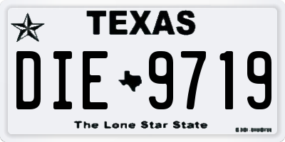 TX license plate DIE9719