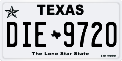 TX license plate DIE9720