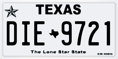 TX license plate DIE9721
