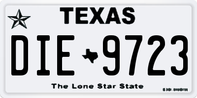 TX license plate DIE9723