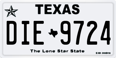TX license plate DIE9724