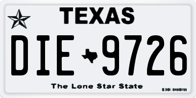TX license plate DIE9726