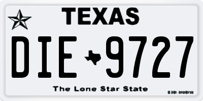 TX license plate DIE9727