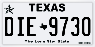 TX license plate DIE9730