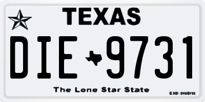 TX license plate DIE9731