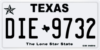 TX license plate DIE9732