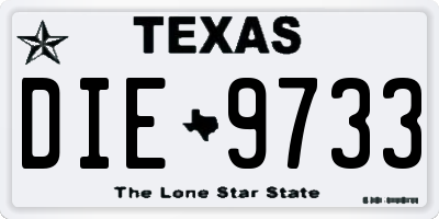 TX license plate DIE9733