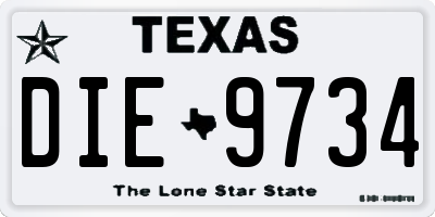 TX license plate DIE9734