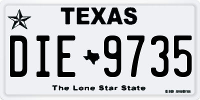 TX license plate DIE9735
