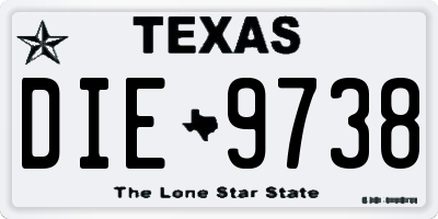 TX license plate DIE9738