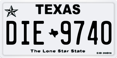 TX license plate DIE9740