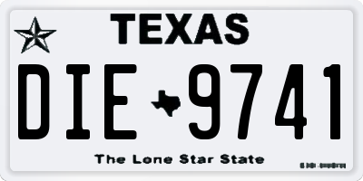 TX license plate DIE9741