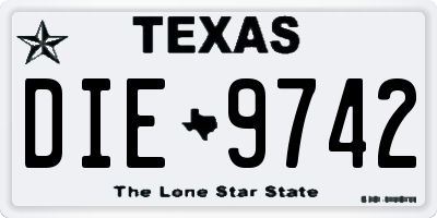 TX license plate DIE9742