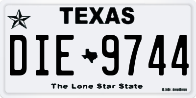 TX license plate DIE9744