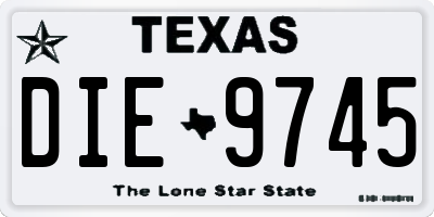 TX license plate DIE9745