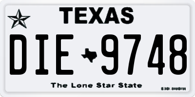 TX license plate DIE9748