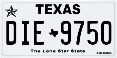 TX license plate DIE9750