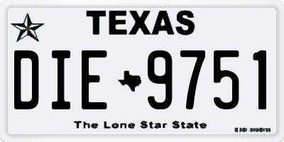 TX license plate DIE9751